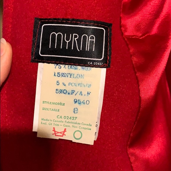 Red long vintage peacoat - Picture 2 of 2